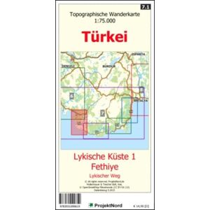 Mollenhauer und Treichel Lykische Küste 1 - Fethiye - Lykischer Weg - Topographische Wanderkarte 1:75.000 Türkei (Blatt 7.1)