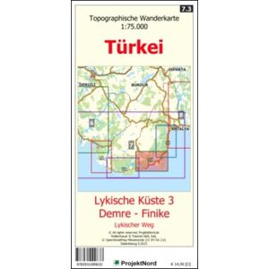 Mollenhauer und Treichel Lykische Küste 3 - Demre - Finike - Lykischer Weg - Topographische Wanderkarte 1:75.000 Türkei (Blatt 7.3)