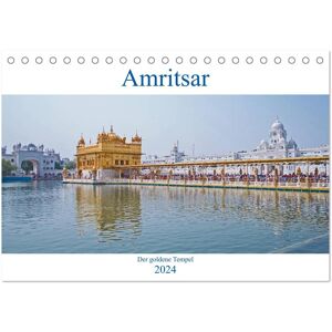 Amritsar - Der Goldene Tempel (Tischkalender 2024 Din A5 Quer) Calvendo Monatskalender