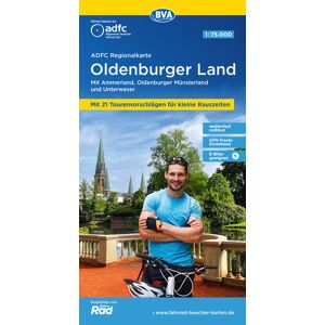 BVA Bielefelder Verlag Adfc-Regionalkarte Oldenburger Land 1:75.000 Mit Tagestourenvorschlägen Mit Knotenpunkten Reiß- Und Wetterfest E-Bike-Geeignet Gps-Tracks Download