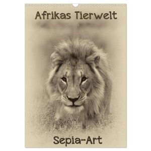 Afrikas Tierwelt - Sepia-Art (Wandkalender 2025 Din A3 Hoch) Calvendo Monatskalender