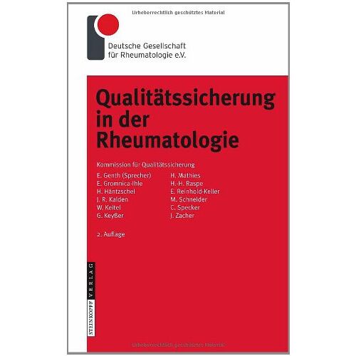 Deutsche Gesellschaft für Rheumatologie – GEBRAUCHT Qualitätssicherung in der Rheumatologie – Preis vom 08.01.2024 05:55:10 h