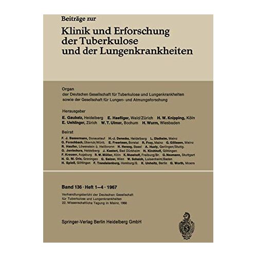 Deutschen Tuberkulose-Tagung – Verhandlungsbericht der Deutschen Tuberkulose-Tagung 1966: 22. Wissenschaftliche Tagung der Deutschen Gesellschaft für Tuberkulose und Lungenkrankheiten