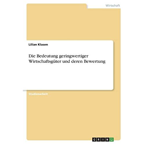 Lilian Klasen – Die Bedeutung geringwertiger Wirtschaftsgüter und deren Bewertung