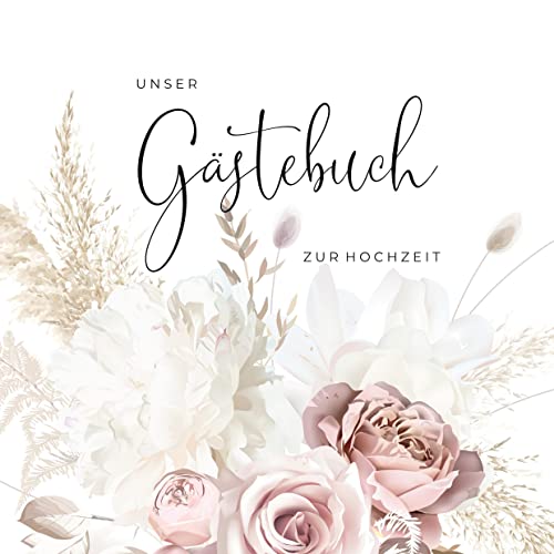 Sarah Rockstroh – Gästebuch zur Hochzeit romantische Boho-Rosen: Gästebuch mit Fragen zum Brautpaar im Boho Stil