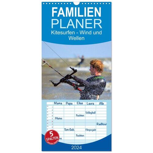 Calvendo Familienplaner 2024 – Kitesurfen – Wind Und Wellen Mit 5 Spalten (Wandkalender 21 X 45 Cm) Calvendo