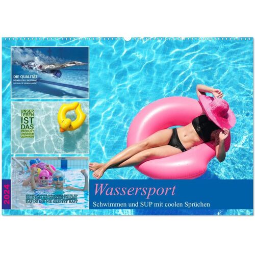 Calvendo Wassersport – Schwimmen Und Sup Mit Coolen Sprüchen (Wandkalender 2024 Din A2 Quer) Calvendo Monatskalender