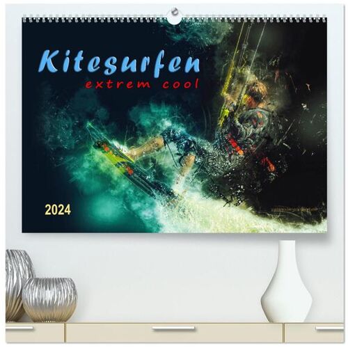 Calvendo Kitesurfen Extrem Cool (Hochwertiger Premium Wandkalender 2024 Din A2 Quer) Kunstdruck In Hochglanz