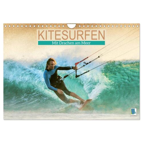 Calvendo Kitesurfen: Mit Drachen Am Meer (Wandkalender 2024 Din A4 Quer) Calvendo Monatskalender