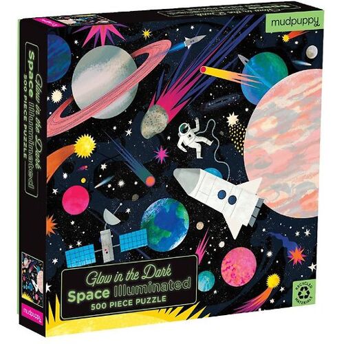 Mudpuppy Fluoreszierend Puzzlespiel - 500 Teile - Space - Mudpuppy - One Size - Puzzlespiele