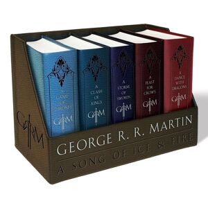 A Game of Thrones Leather-Cloth Boxed Set: A Game of Thrones, a Clash of Kings, a Storm of Swords, a Feast for Crows, and a Dance with Dragons