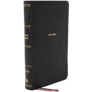 NKJV, End-of-Verse Reference Bible, Personal Size Large Print, Leathersoft, Black, Thumb Indexed, Red Letter, Comfort Print