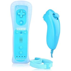 Nintendo 1 sæt blå 2 i 1 controller til Wii, Nunchuck controller, Rem