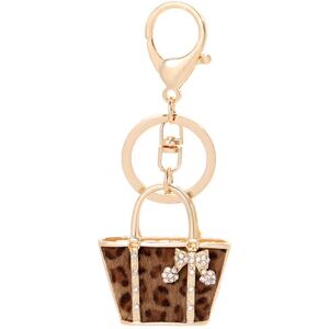 1 stk mini leopard taske vedhæng nøglering charm nøglering dame pung