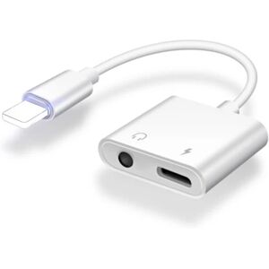 Apple 1 PC hovedtelefonadapter til iPhone 2 i 1 Lightning til 3,5 mm Jack H