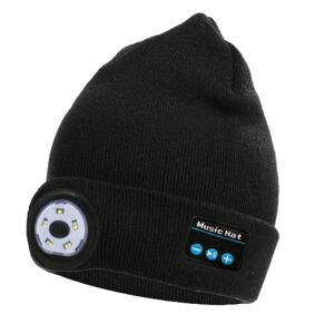 Bluetooth Beanie Hat med LED Lampe til Mænd Kvinder Musik Hat Blueto