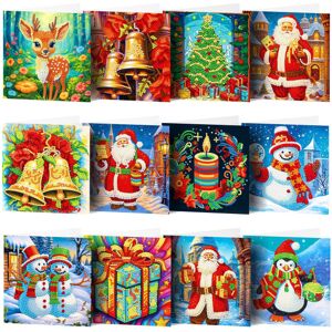 Pakke med 12 5D DIY Diamond Painting Christmas Thanksgiving-hilsen