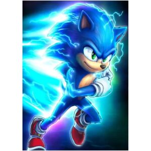 XYLS 30*40CM 5D DIY Diamond Painting Kit, Movie Character Sonic 5D Dia