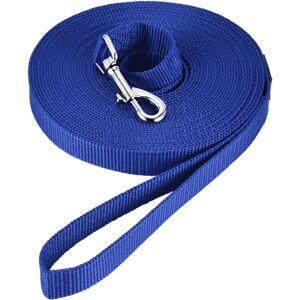 XYLS Hundesnor, hundetræningssnor med håndtag Lang hundesnor Nylon håndfri rem til små til store hunde Pet Walk Jogging 10m * 2,5 cm (blå)