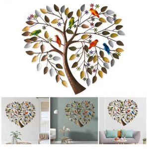 XYLS Family Tree of Life Hjerteform Metal Væg Ornament Home Decorati