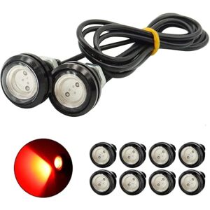 10 STK (12V, rød) 18mm Eagle Eye LED-lys 9W DRL dagtid Ru,ZQKLA