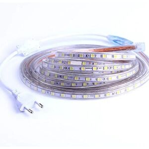 LED Strip, 2M LED Strip, Lys Led Strip 220v, 5050 IP65 Vandtæt Led Strip Strip, Varm hvid(2)