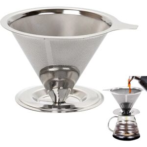 Rustfrit stål kaffefilter, genanvendelig kegle kaffedrypper, Perm