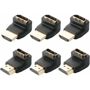 6-pak højrevinklet HDMI-stik, 90 grader & 270 grader HDMI Ma