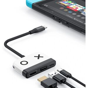 Switch Dock til Nintendo Switch OLED, 3-i-1 Switch TV-adapter med 4K HDMI, USB 3.0-port, Type C 65W PD-opladning