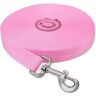 XYLS Hundesnor, hundetræningssnor med håndtag Lang hundesnor Nylon håndfri rem til små til store hunde Pet Walk Jogging 10m * 2,5 cm (Pink)