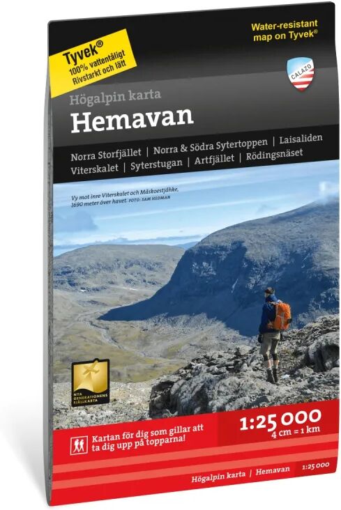 Calazo förlag Högalpin karta Hemavan 1:25.000 Sort Sort OneSize