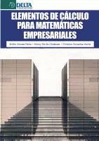 Delta Publicaciones Elementos De Cálculo Para Matemáticas Empresariales