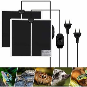 Serbia - 2PCS Mat Tapis Température Adjustable Chauffage Chauffant avec Réglage de la Température Tapis Chauffant pour Reptiles Serpents,Tortue,GeckosLéopard,Lézards,Araignées,Amphibien (5W) - Publicité