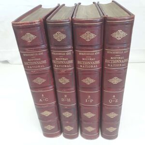 Nouveau Dictionnaire National ou Dictionnaire Universel De La Langue Française en 4 Tomes Complet Rouge - Publicité