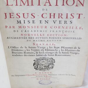 L'imitation de Jésus Christ mise en vers par Monsieur CORNEILLE 1745 - Publicité