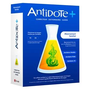 Druide Antidote+ Familial (Antidote 10 + Antidote Web + Antidote Mobile / français ou anglais) - PC ou Mac - 1 an - Publicité