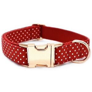 Dog Collar-L -Coton Et Sangle, Collier De Chien Noeud Papillon À Pois Rouges, Colliers De Chien Réglables Pour Petits Chiens Et Chat - Publicité