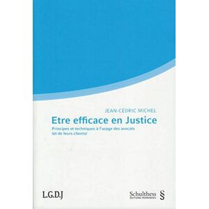 Jean-Cédric Michel Etre Efficace En Justice: Principes Et Techniques À L'Usage Des Avocats (Et De Leurs Clients)