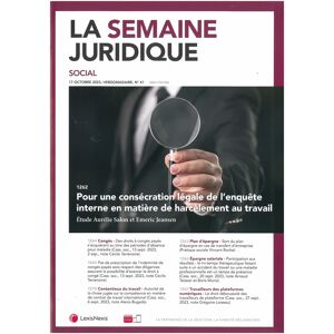 Info-Presse La Semaine Juridique - Social - Abonnement 12 mois