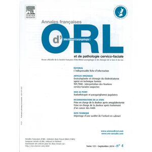 Info-Presse Annales françaises d'oto-laryngologie et de pathologie cervico-faciale - Abonnement 24 mois