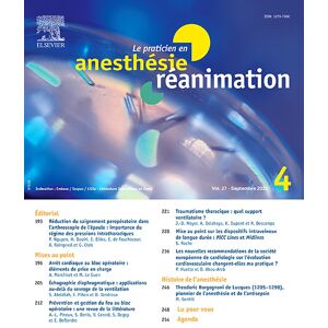 Info-Presse Le Praticien en Anesthésie Réanimation - Abonnement 24 mois