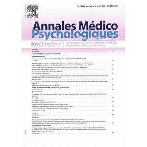 Annales Medico Psychologiques - Abonnement 12 mois