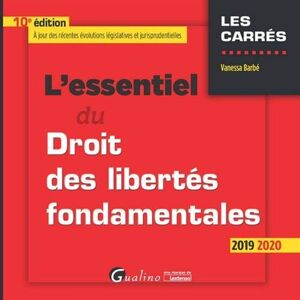 L'essentiel du droit des libertes fondamentales : 2019-2020 : tout sur les libertes fondamentales pr Vanessa Barbe Gualino