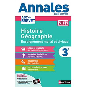 Histoire geographie, enseignement moral et civique 3e : annales 2022 Gregoire Pralon, Laure Genet Nathan