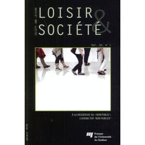 revue loisir et societe volume 32 numero 1  les presses de l\'universitÉ du quÉbec