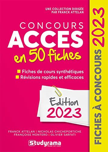 Nicholas Chicheportiche Concours Acces En 50 Fiches: Méthodes, Savoir-Faire Et Astuces