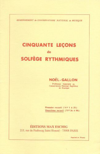 Noel-gallon Gabriel 50 Lecons Vol 2 Solfege Rytmique Formation Musicale