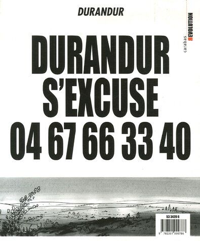 Durandur, Tome 2 : Durandur S'Excuse 04 67 66 33 40 : Je Pisse Sur La Bande Dessinée