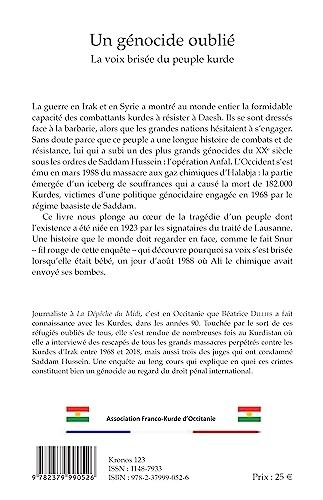 Béatrice Dillies Un Génocide Oublié: La Voix Brisée Du Peuple Kurde. Récit