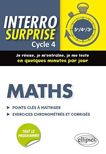 Cédric Bertone Maths Cycle 4 - Tout Le Cours En 128 Questions/réponses Et 400 Exercices Chronométrés Et Corrigés